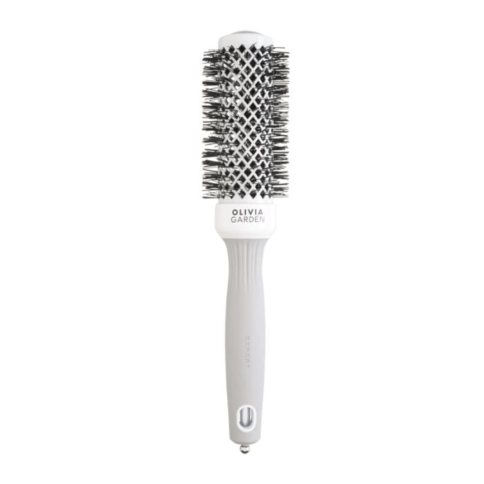 Olivia Garden Expert Blowout Shine Brush White and Grey 35mm