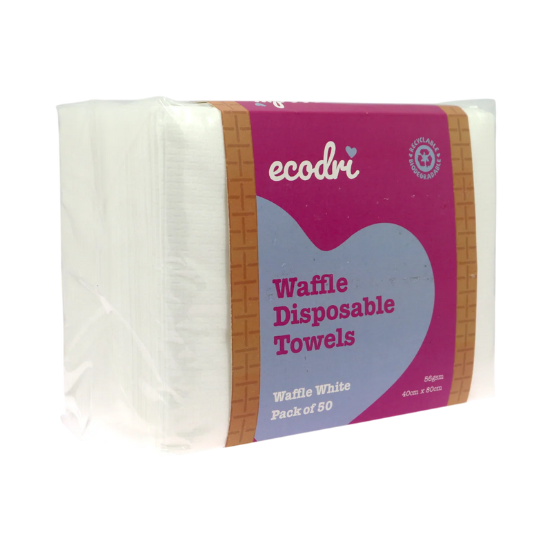 Ecodri Waffle Disposable Towels White (50)