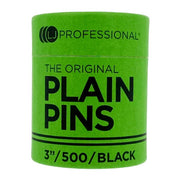 LJ Professional The Original Plain Pins Black (500pcs)