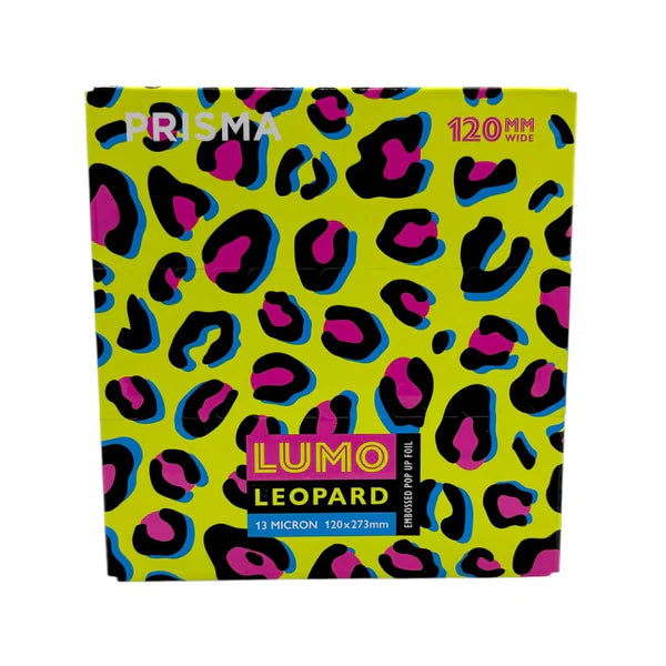 Prisma Pop Up Embossed Lumo Leopard Foil 120mm x 273mm 500 Sheets