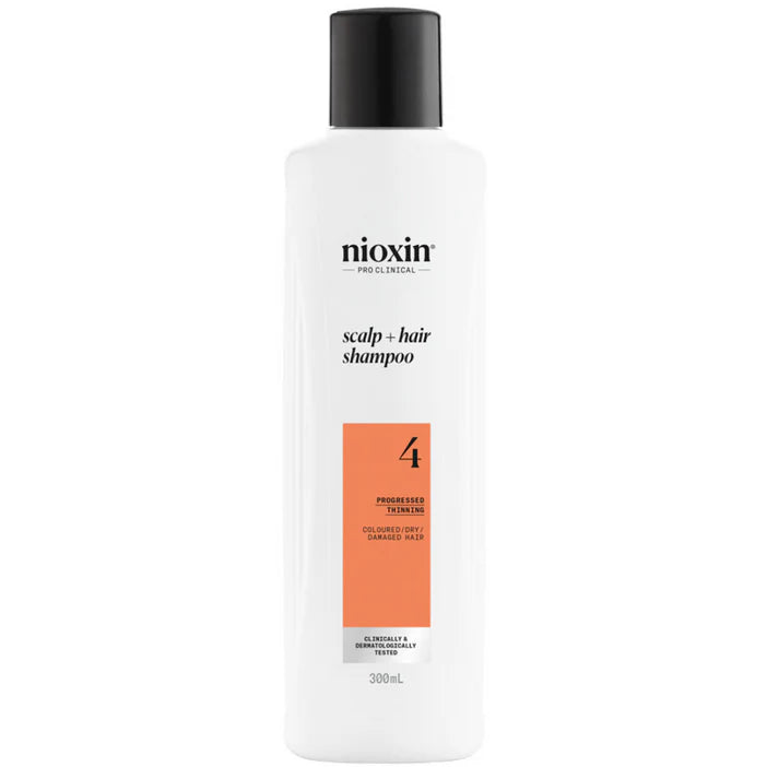 Nioxin System 4 Scalp + Hair Shampoo Progressed Thinning Coloured Hair 300ml