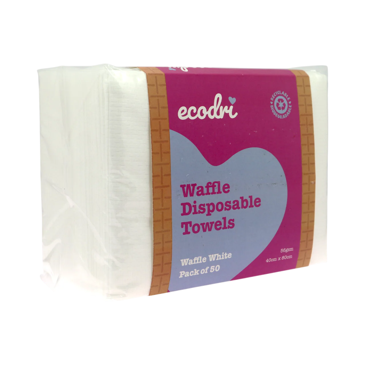 Ecodri Waffle Disposable Towels White (50)