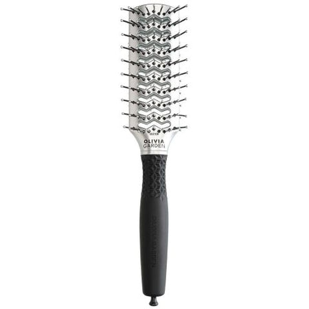 Olivia Garden Essential Style Double Tunnel Nylon Bristle Silver