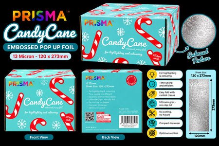 Prisma PopUp Embossed Foil (120mm X 273mm) (500pcs) - Candy Cane
