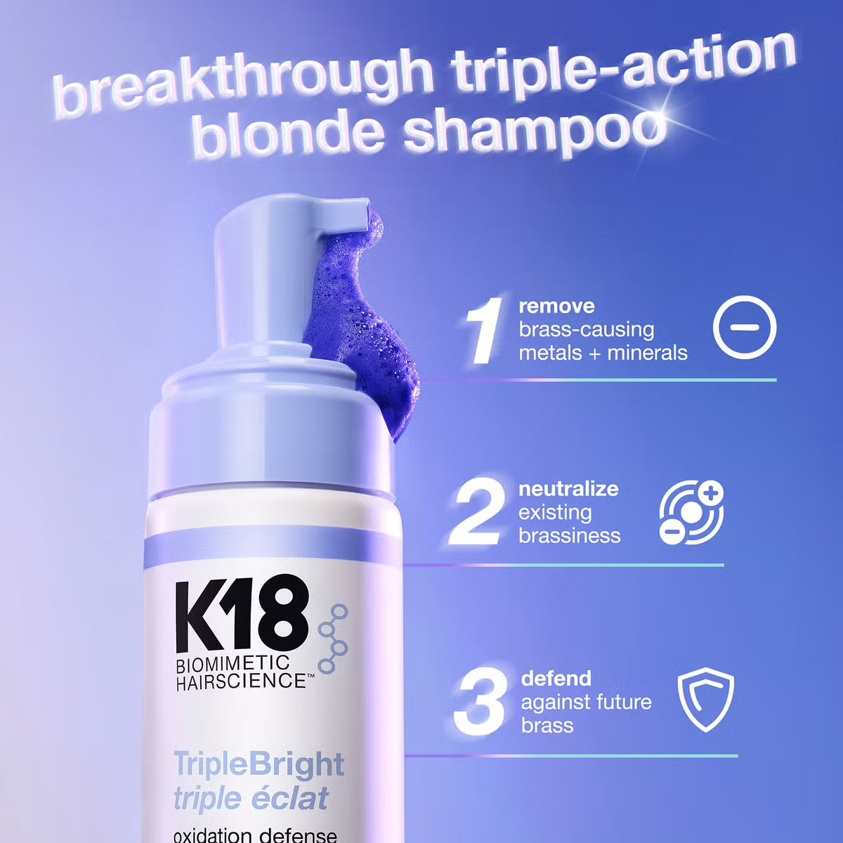 K18 Triple Bright Purple Shampoo 125ml